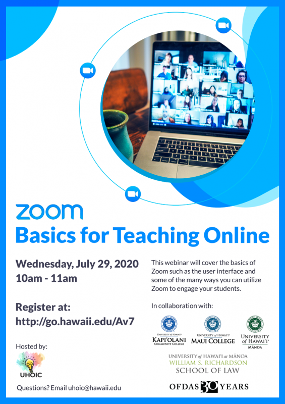Zoom Basics for Teaching Online Flyer