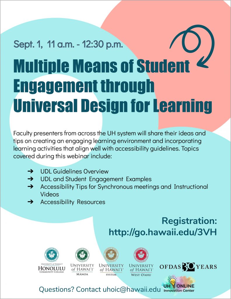 Multiple Means of Student Engagement through UDL FLyer
