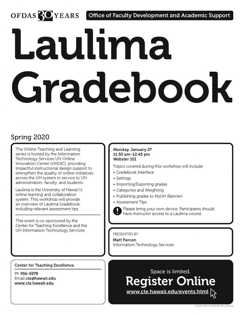Ofdas Laulima Gradebook Flyer
