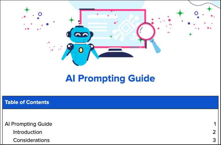 Screenshot of AI Prompting Guide.